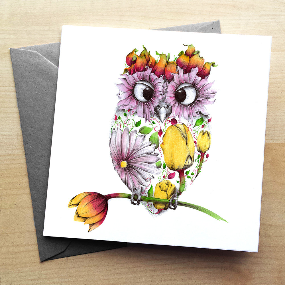 Agnes the Owl premium greeting card | XOXO Florist Aberdeen