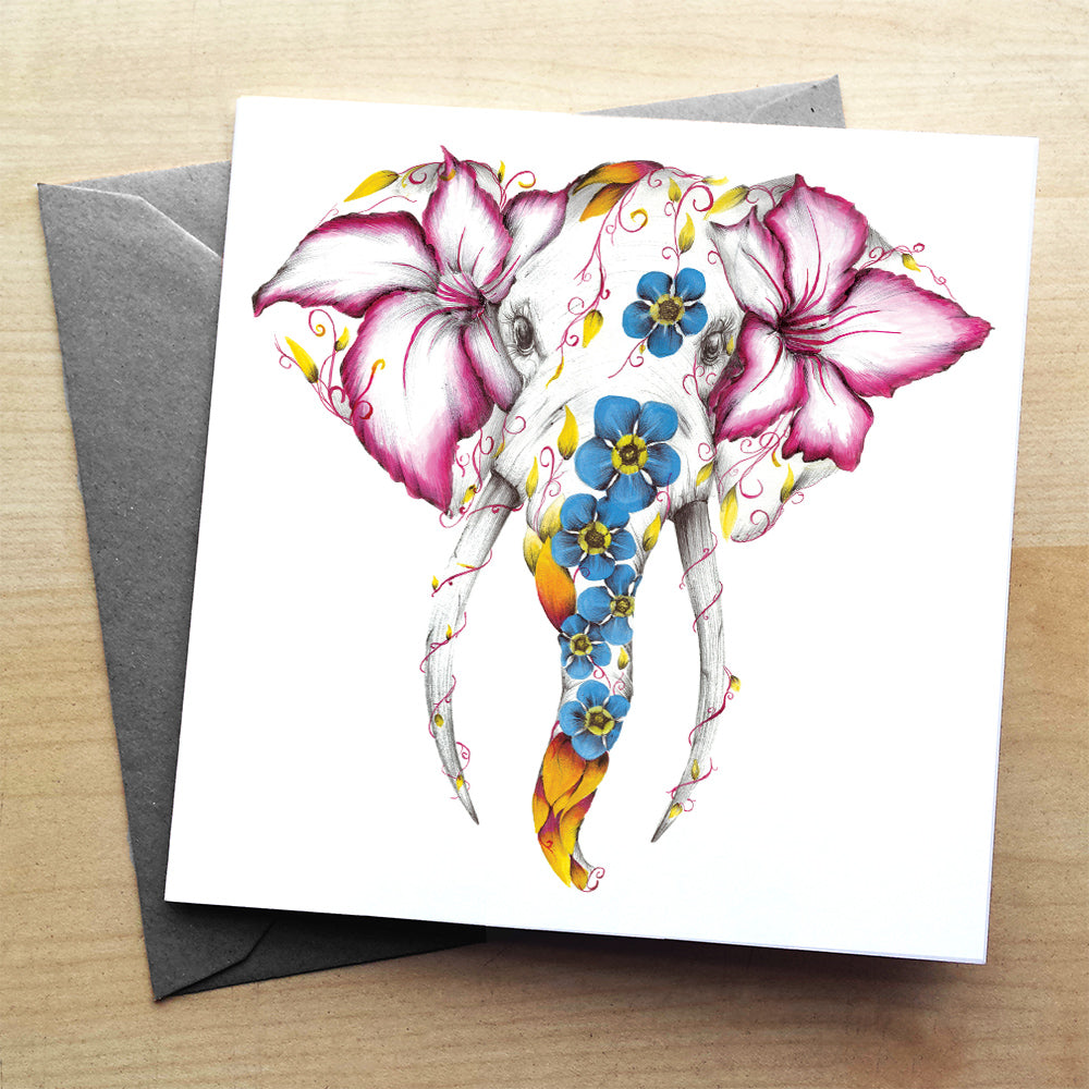 Elle the Elephant greeting card | XOXO Florist Aberdeen