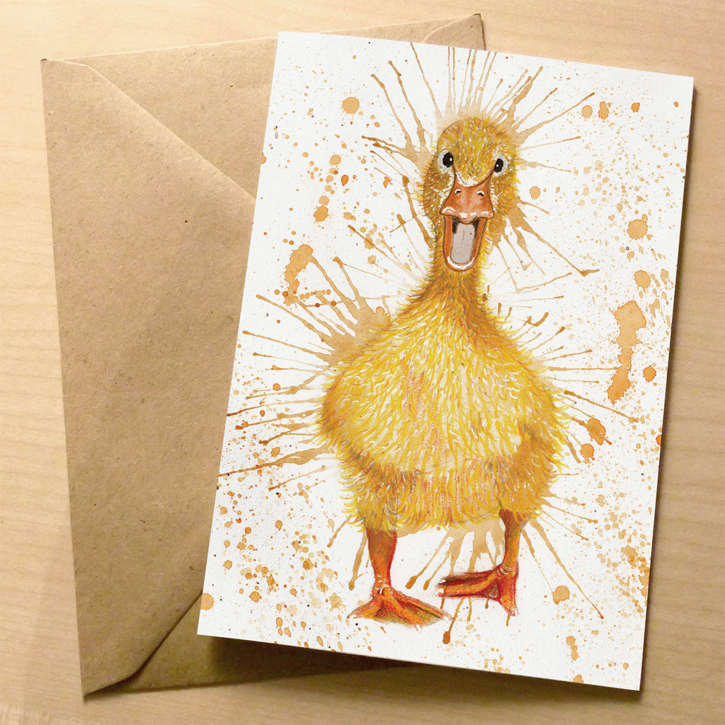 Splatter Duck Premium Greeting Card | XOXO Florist Aberdeen