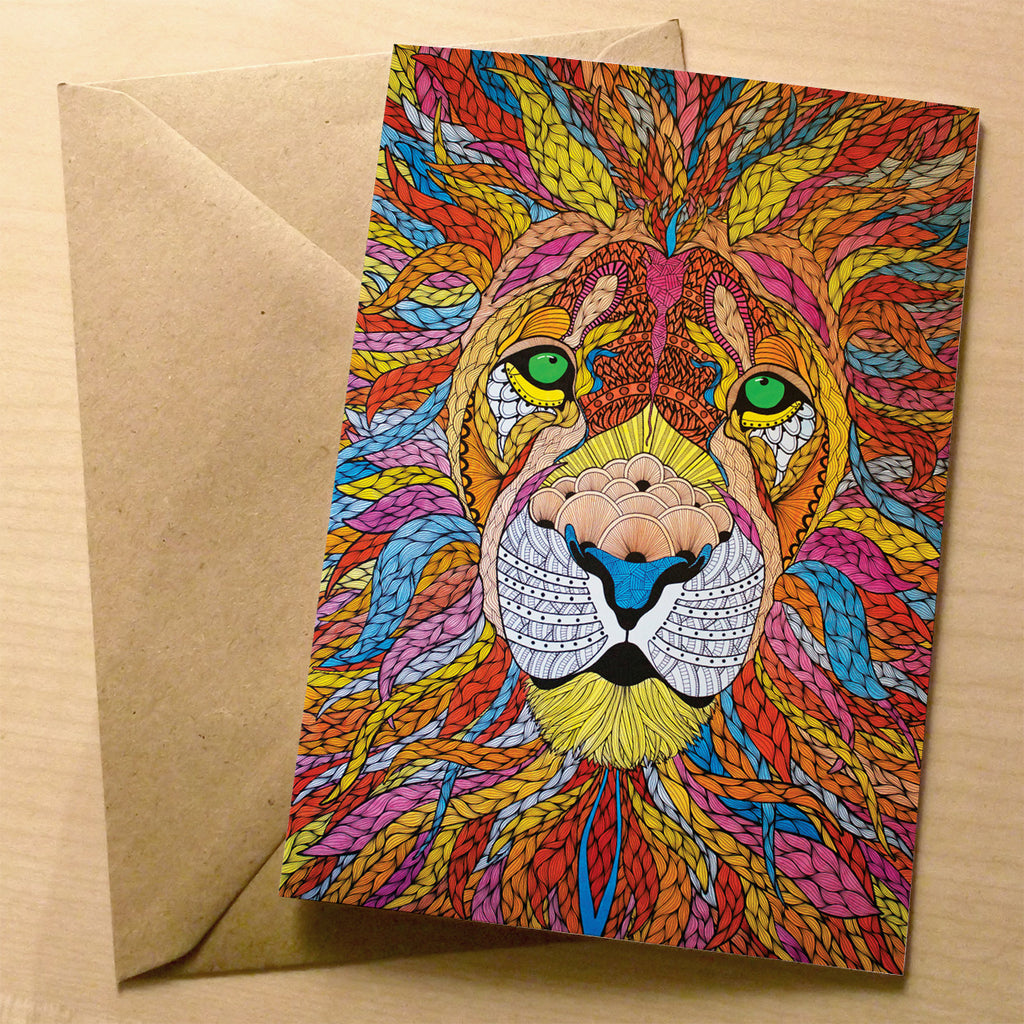 The Vibrant Lion Greeting Card | XOXO Florist Aberdeen