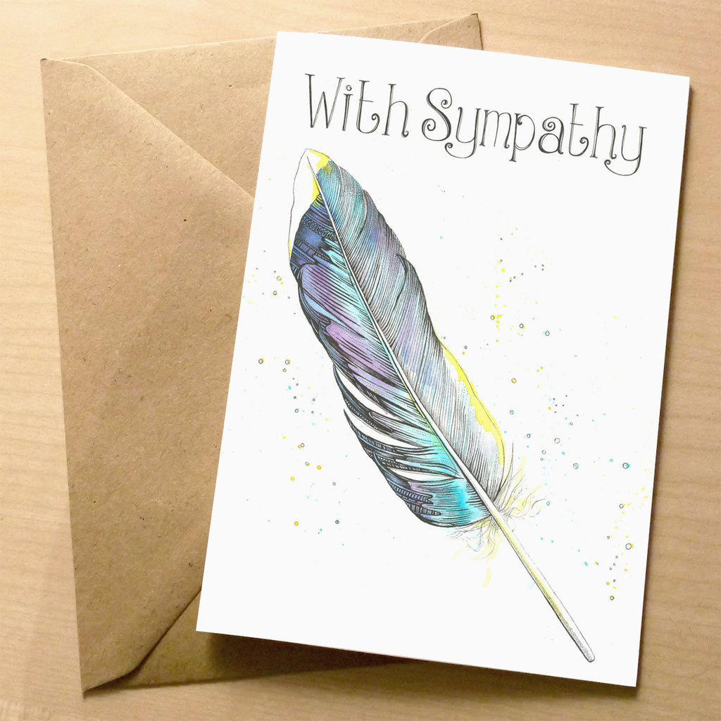 Feather Sympathy Card | XOXO Florist Aberdeen