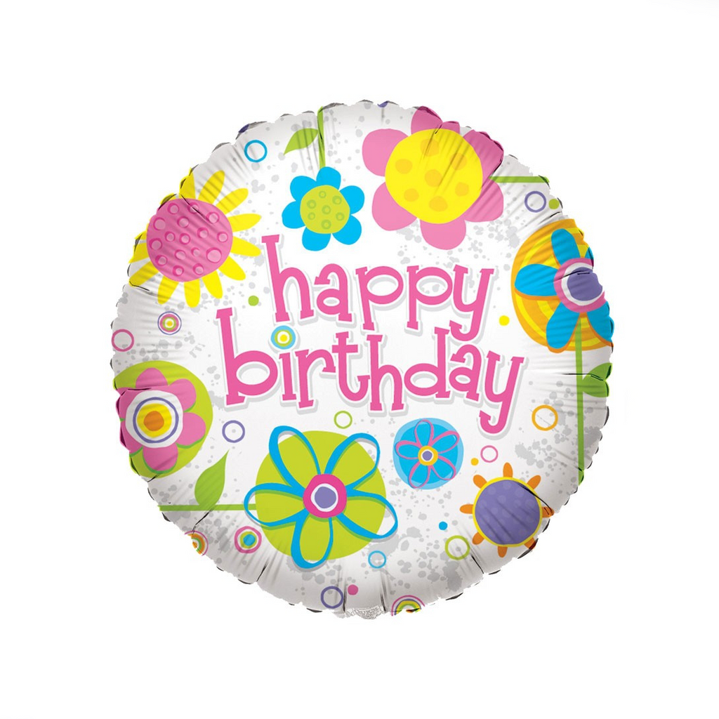 Happy Birthday Flower Balloon - XOXO Florist Aberdeen