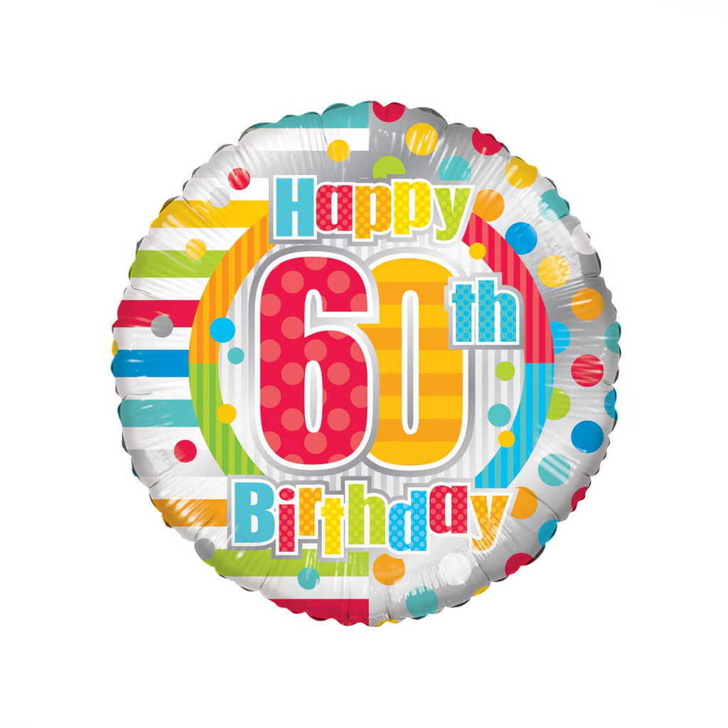 Happy Birthday 60th Helium Balloon - XOXO Florist Aberdeen