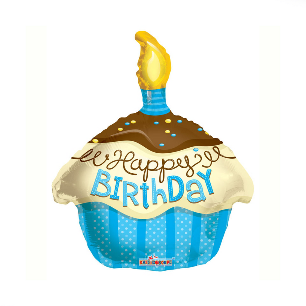 Happy Birthday Cupcake Helium Balloon | XOXO Florist Aberdeen