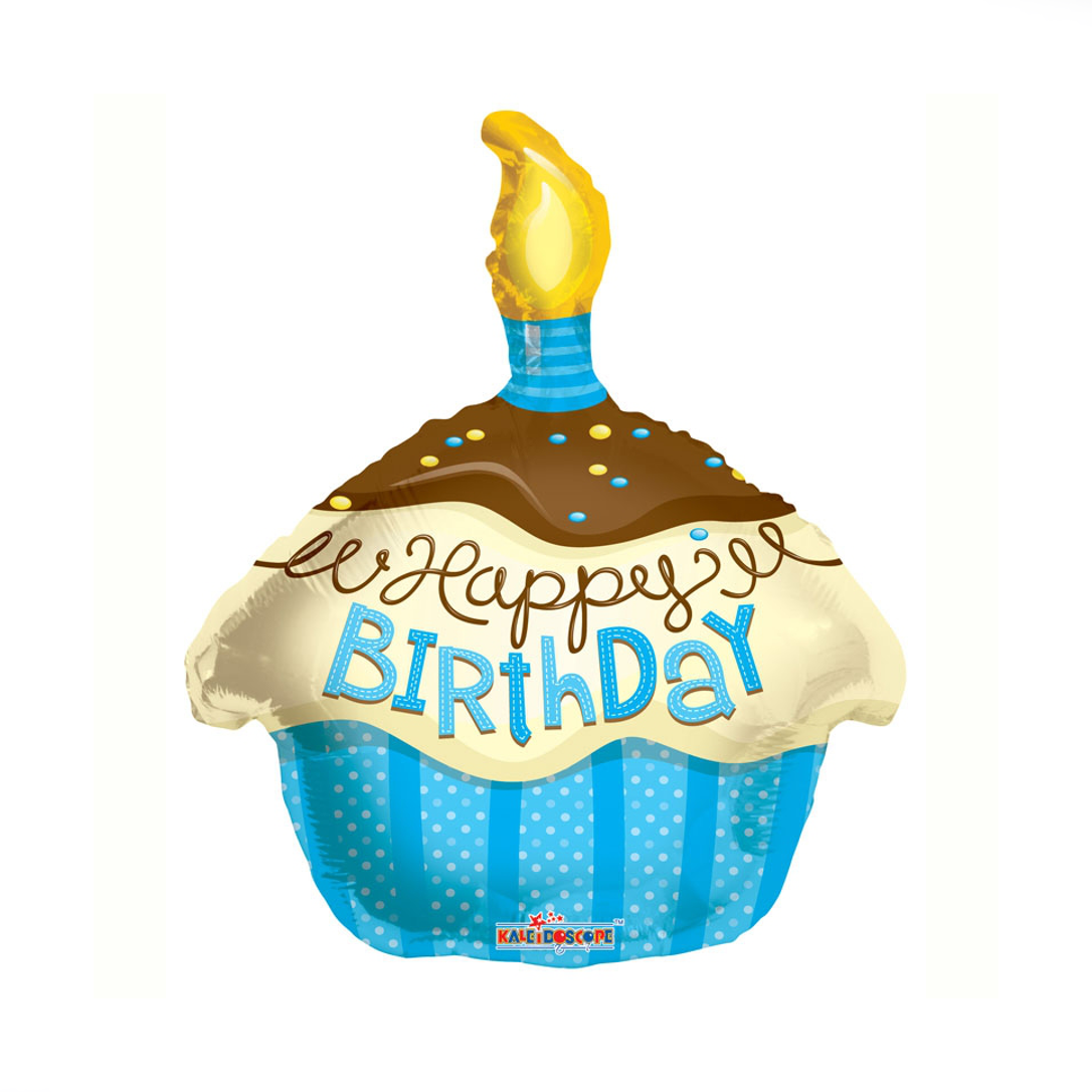 Happy Birthday Cupcake Helium Balloon | XOXO Florist Aberdeen