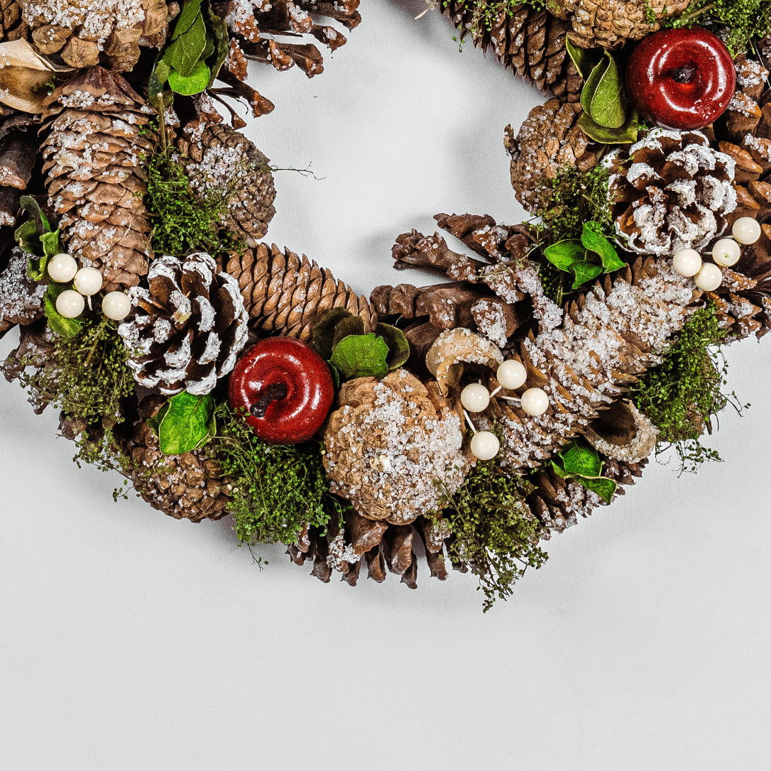 Pine Cones & Red Berries Wreath
