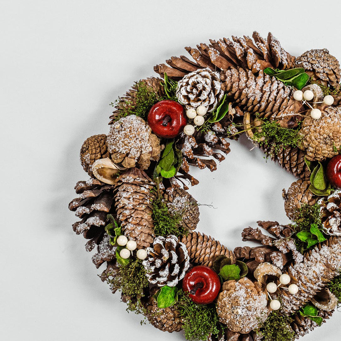 Pine Cones & Red Berries Wreath
