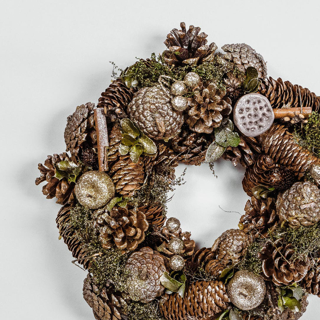 Woodland Gold Glitter Wreath